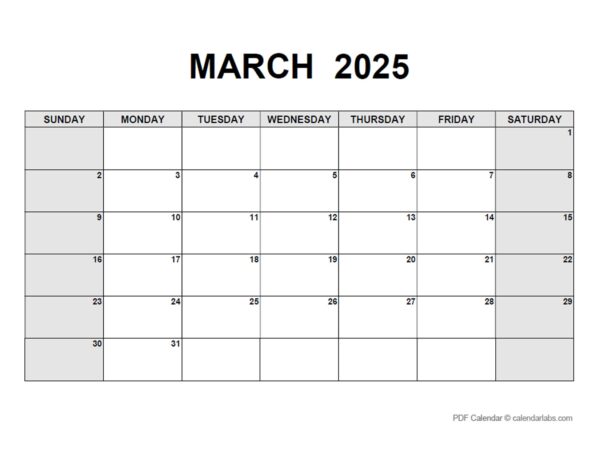 2025 Calendar Printable Calendarlabs