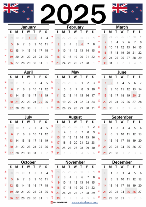 Editable Calendar 2025 Nz