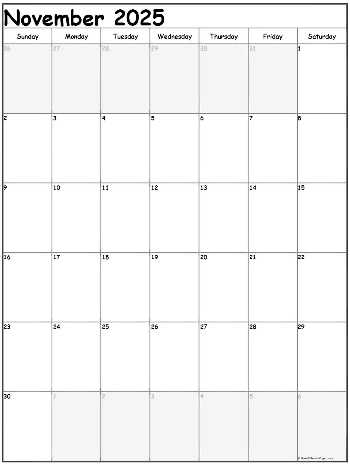November 2025 Calendar Aesthetic