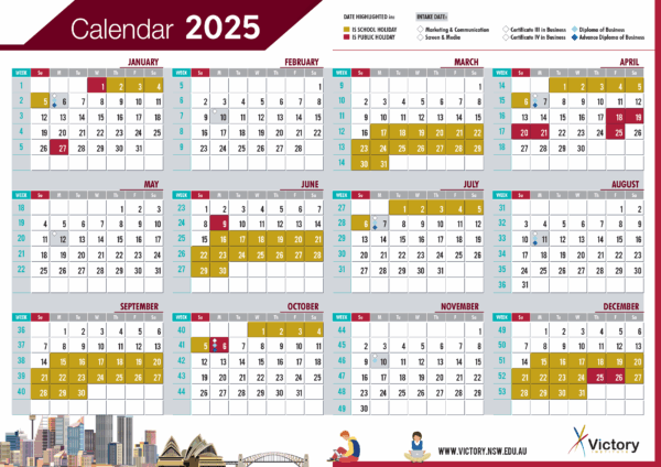 2025 Calendar With Holidays Nsw Printable