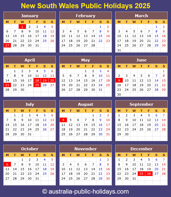 Nsw Public Holiday Dates 2025 Lilia Teresa