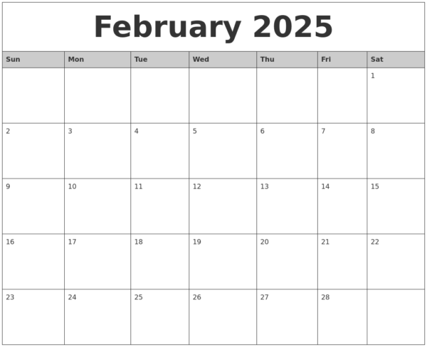 2025 Calendar Month Of May