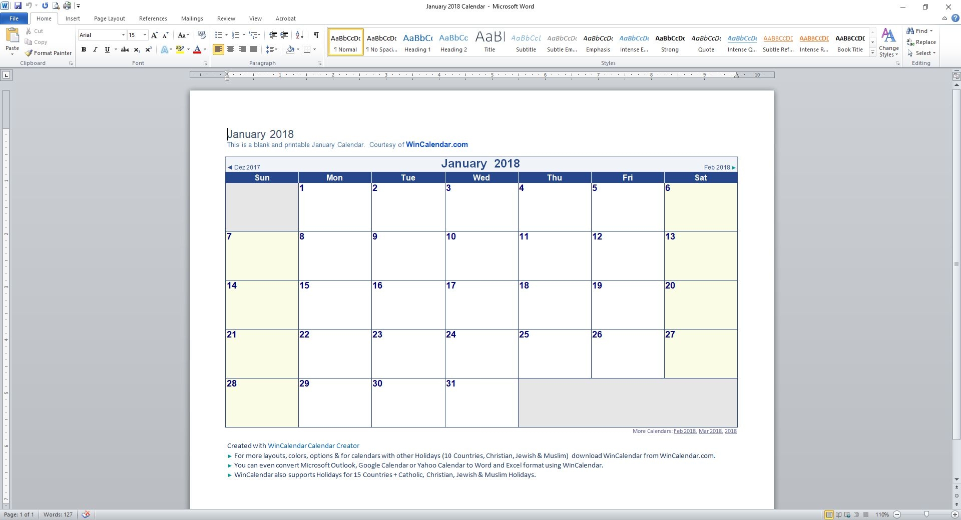2025 Editable Calendar Template Free