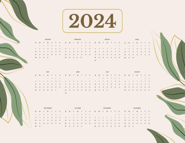 2025 Year Calendar Aesthetic
