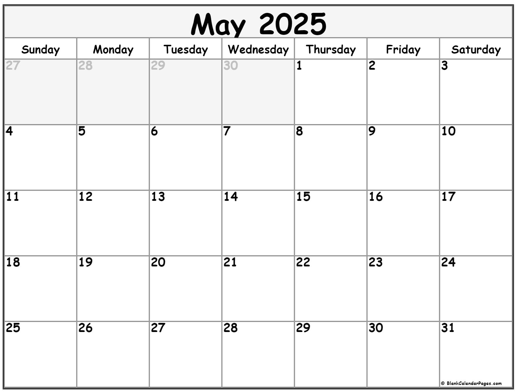 Printable 2025 Calendar May Cesar L Jones