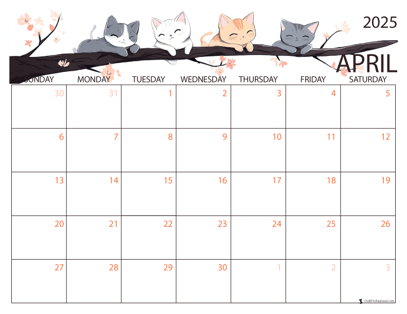 Printable April Calendars 2025