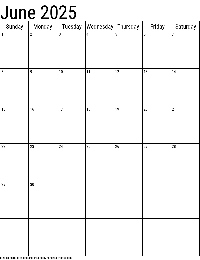 Printable Calendar June 2025 Pdf Word Clarence M Griggs