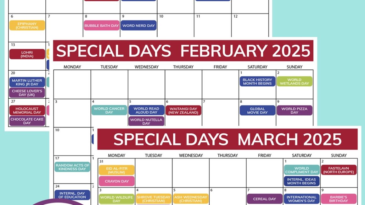Printable Holidays Celebrations Around The World Calendar 2025