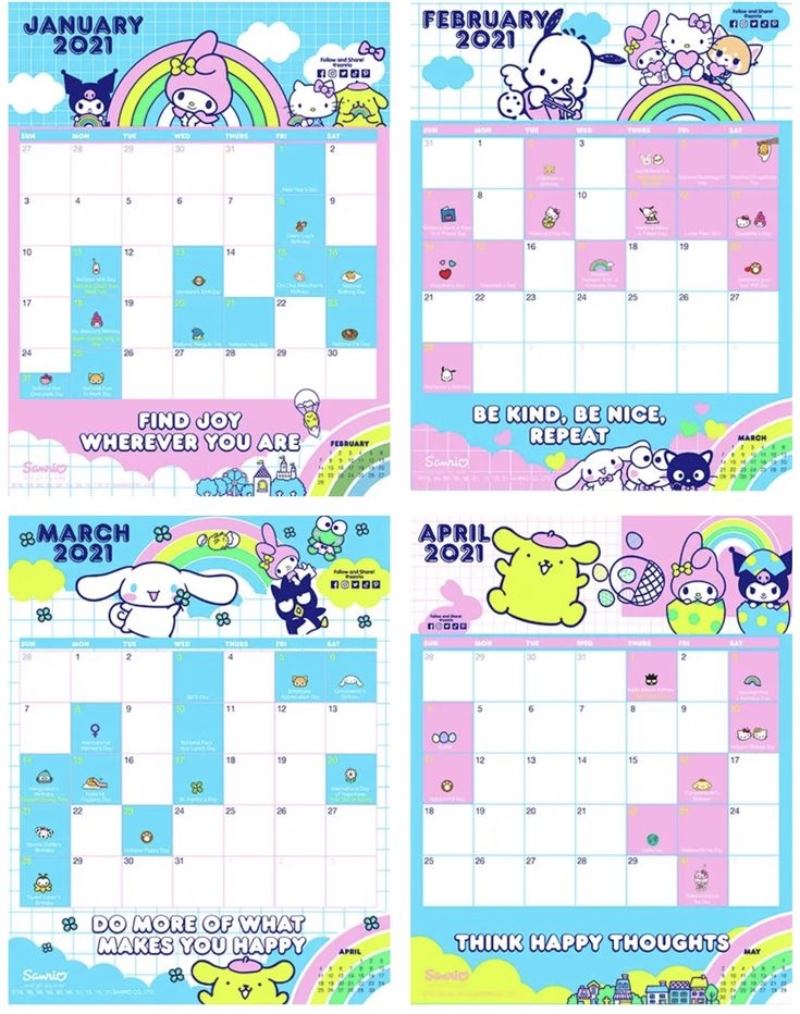 Sanrio Printable Calendar Sanrio Printable Calendar