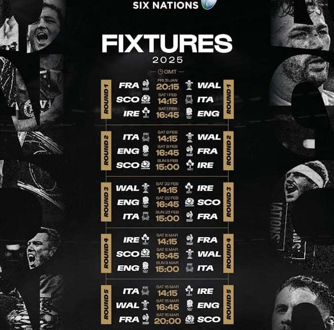 Six Nations 2025 Fixture Schedule Announced