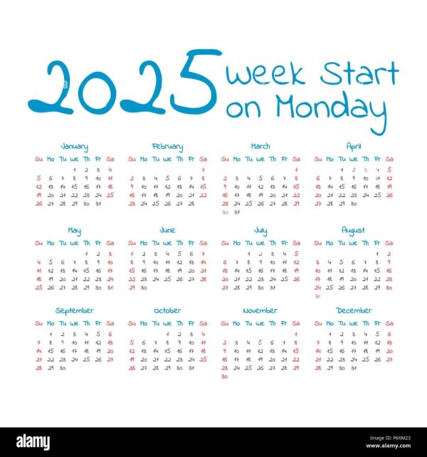 2025 Calendar Work Weeks