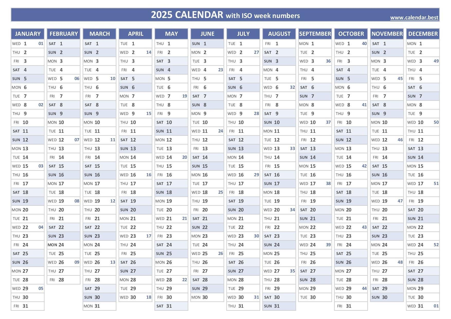 Week Wise Calendar 2025 With Week Number Jamilah Rae Week Wise Calendar 2025 With Week Number Jamilah Rae