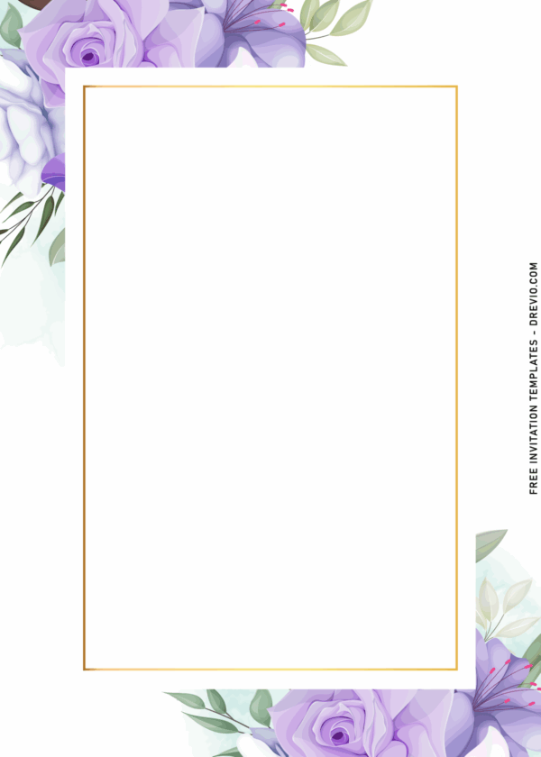 Free Blank Printable Purple And Blue Invitations