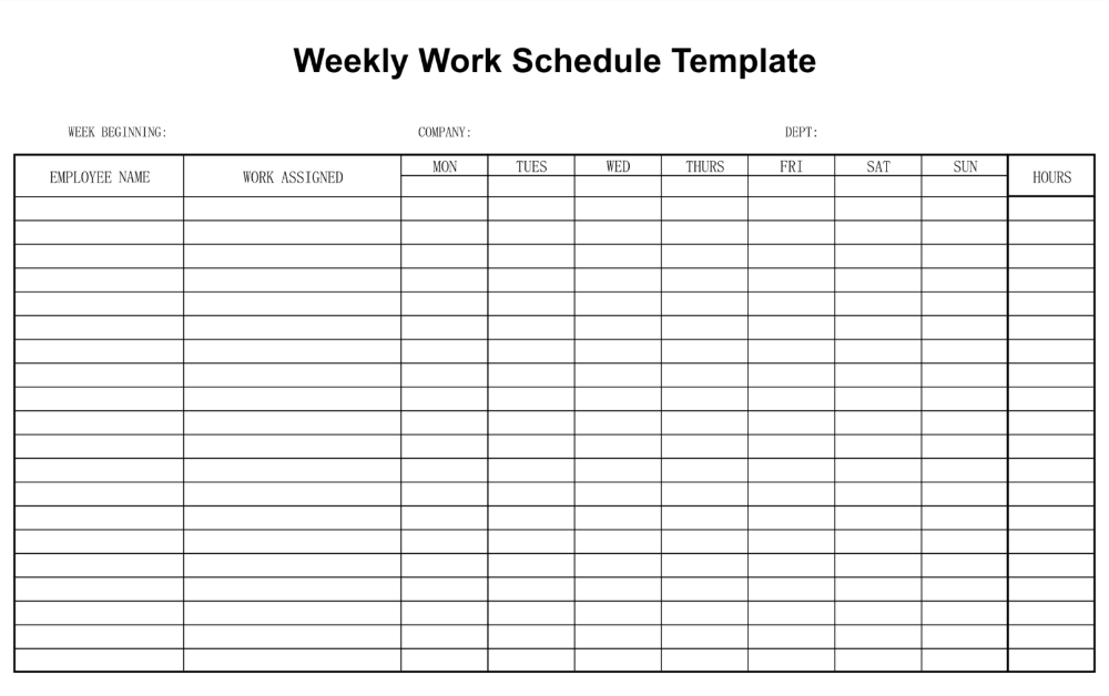 10 Best Free Printable Blank Employee Schedules Inside Blank Monthly 10 Best Free Printable Blank Employee Schedules Inside Blank Monthly