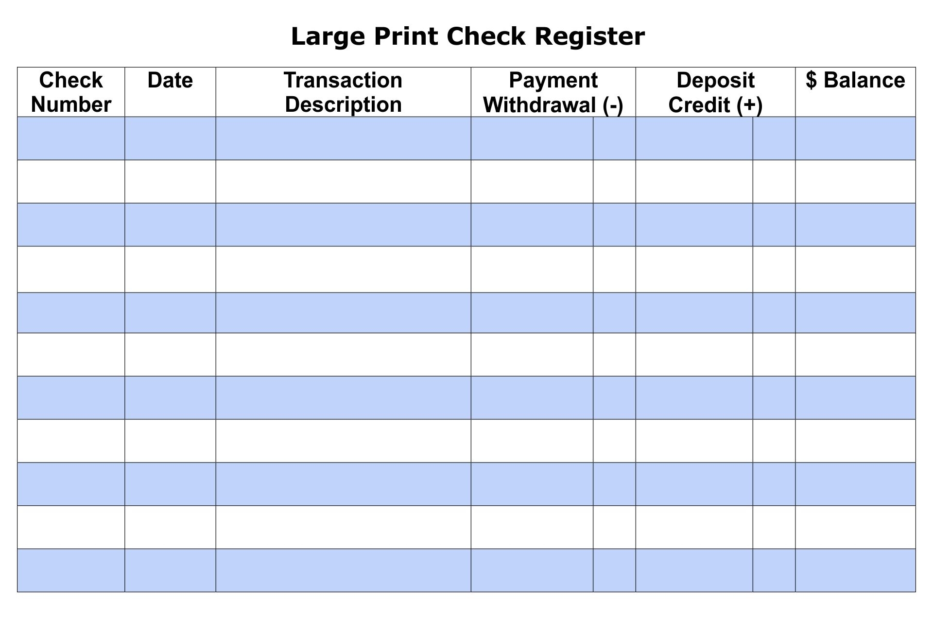 10 Best Free Printable Check Register Printablee Printable 
