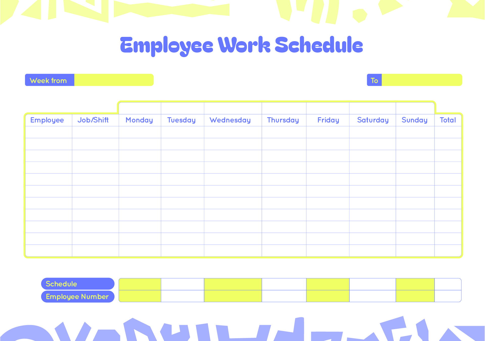 10 Best Images Of Free Printable Blank Employee Schedules Blank 10 Best Images Of Free Printable Blank Employee Schedules Blank