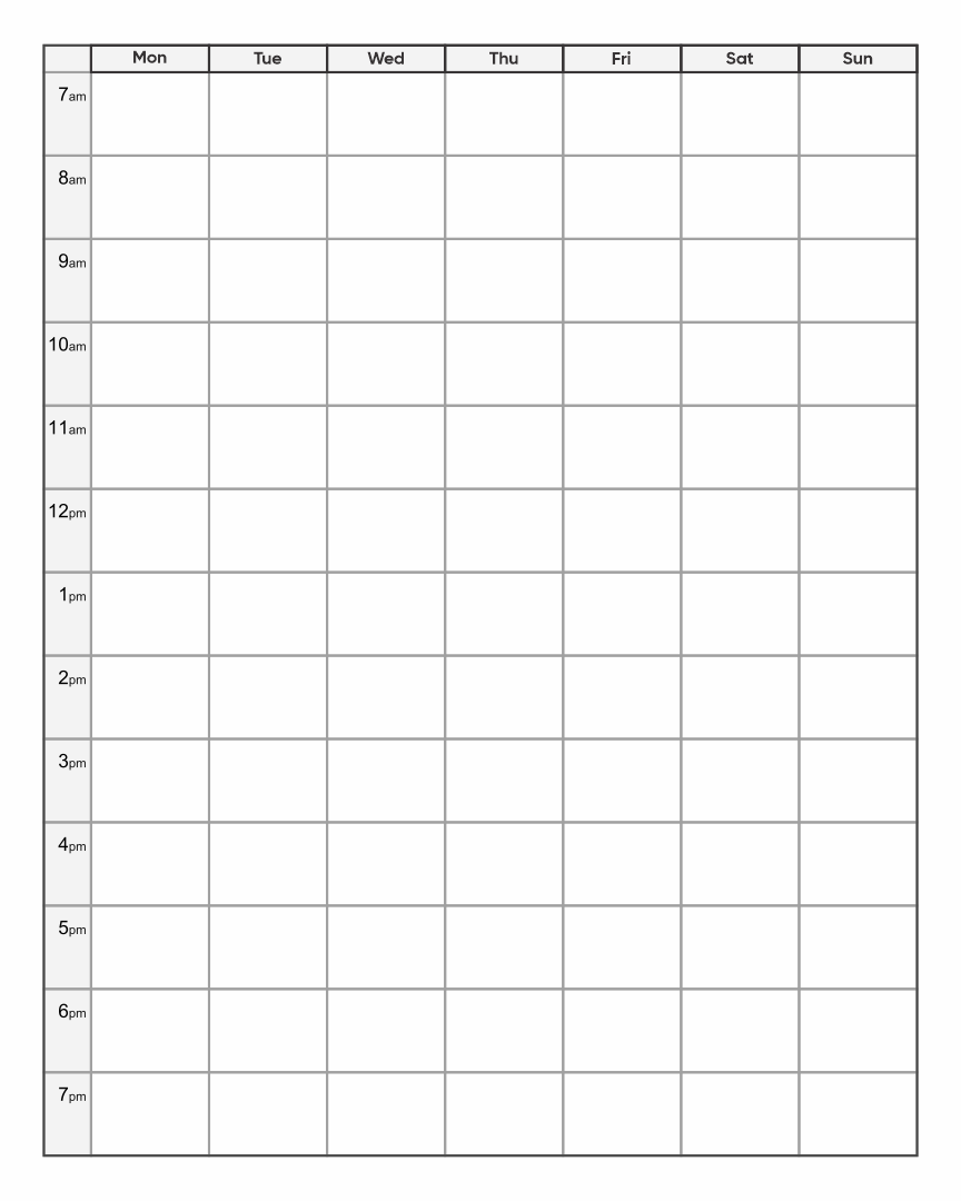 10 Best Printable Blank Weekly Time Slots PDF For Free At Printablee 