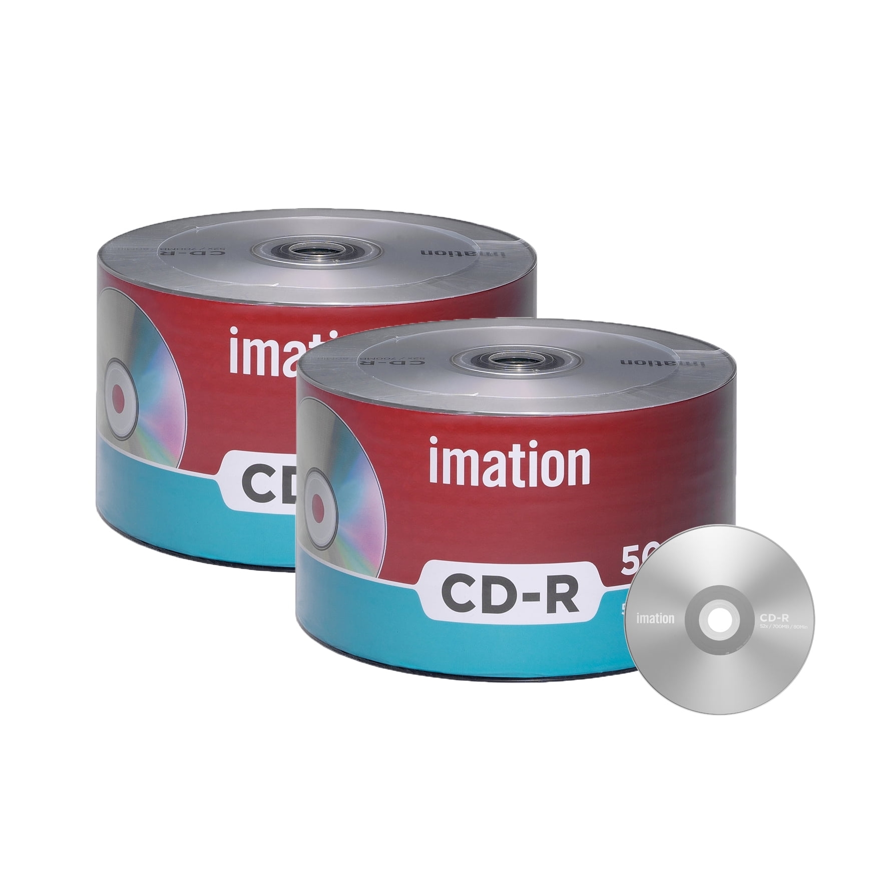 100 Pack Imation CD R 52X 700MB 80Min Branded Logo Blank Media 