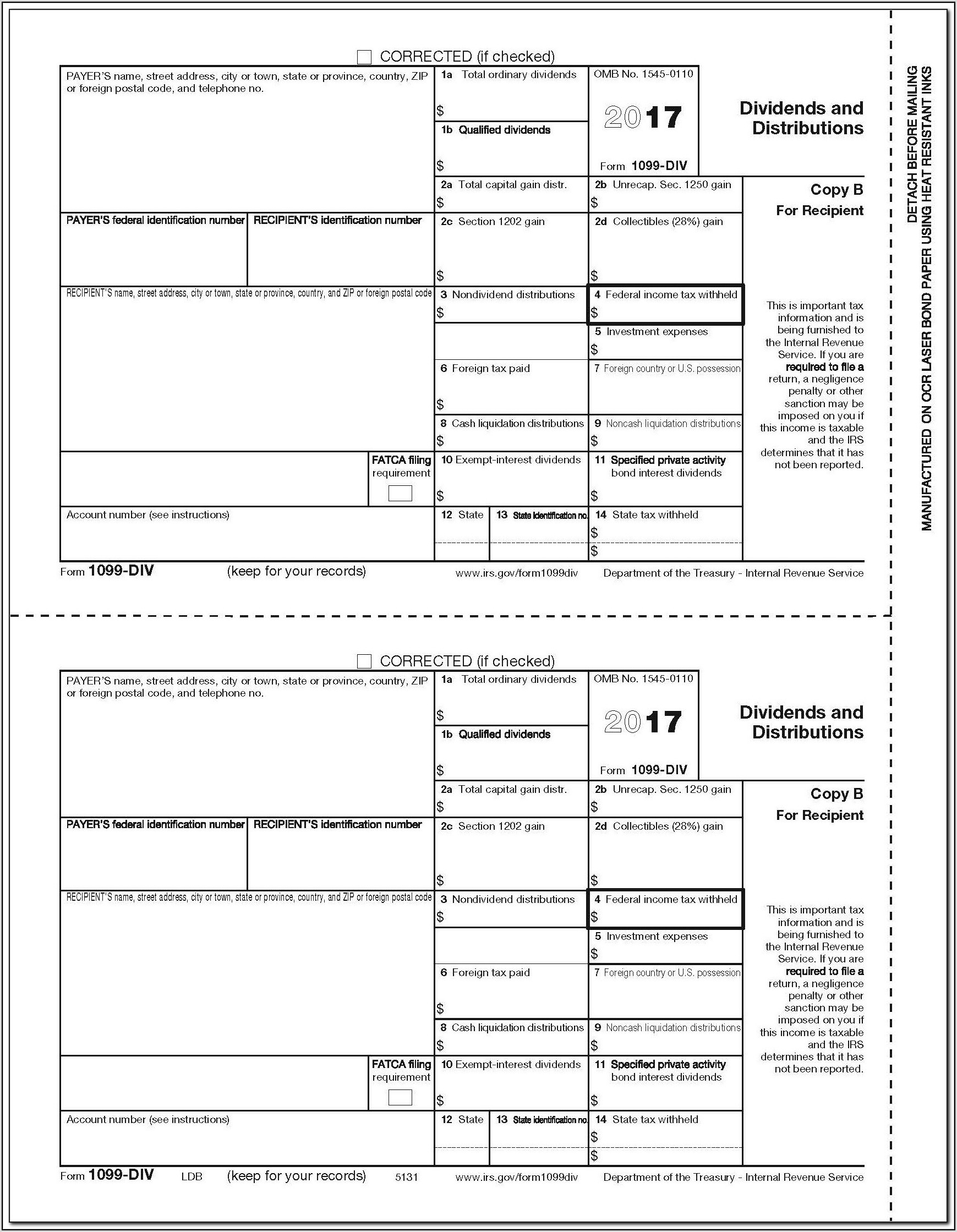 Irs 2025 Blank Printable 1099 Form