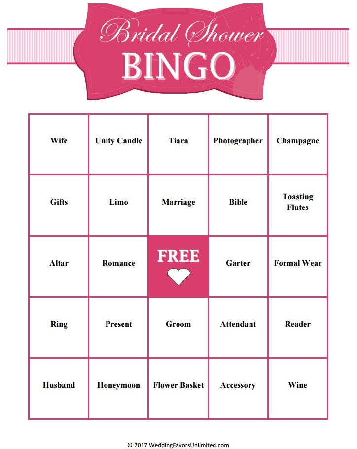 11 Free Printable Bridal Showers Bingo Cards 11 Free Printable Bridal Showers Bingo Cards