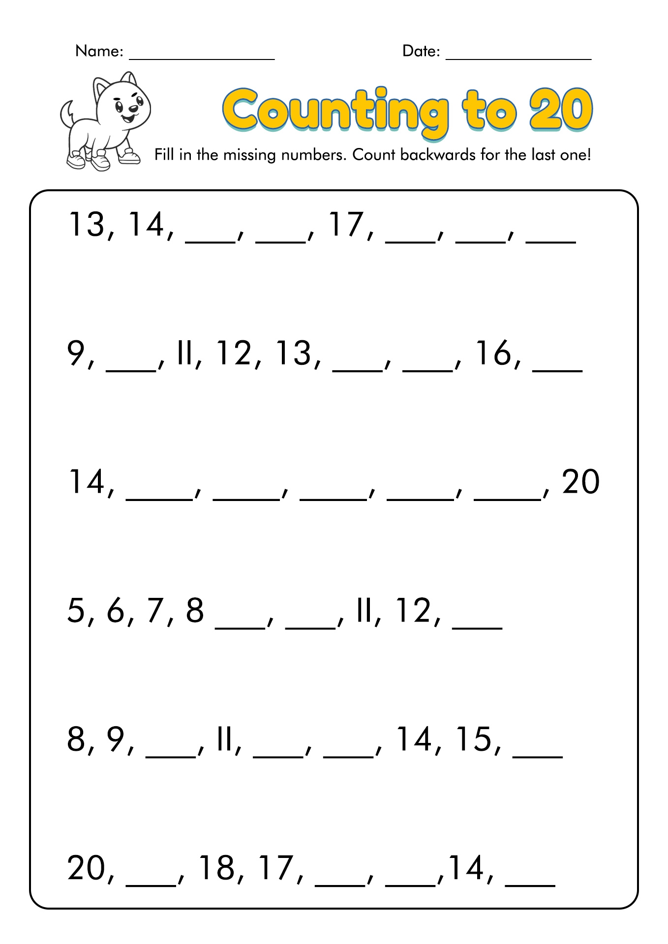 12 Best Images Of Blank Kindergarten Numbers 1 100 Worksheets Blank 