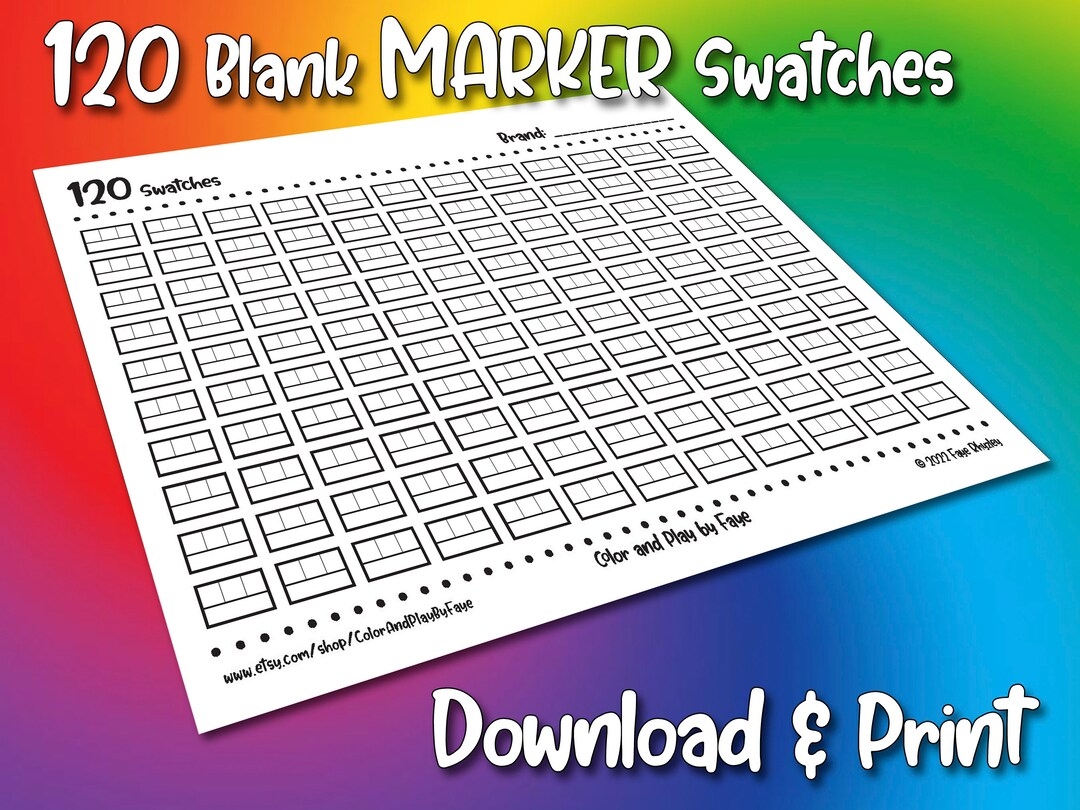 Free Printable Blank Generic Marker Chart