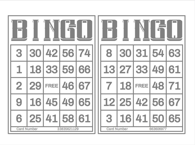 Printable Blank Bingo Cards 2 Per Page Printable Blank Bingo Cards 2 Per Page