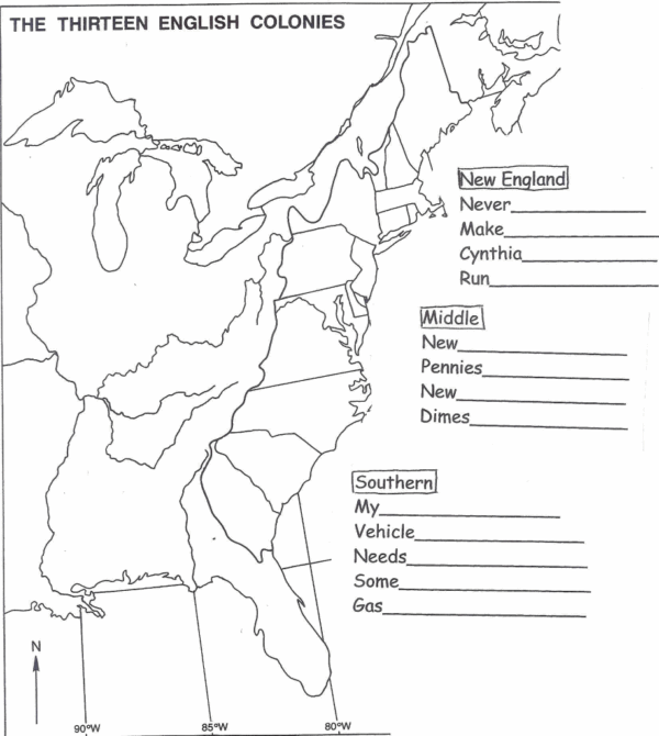 Printable Blank Map Of Colonial North America