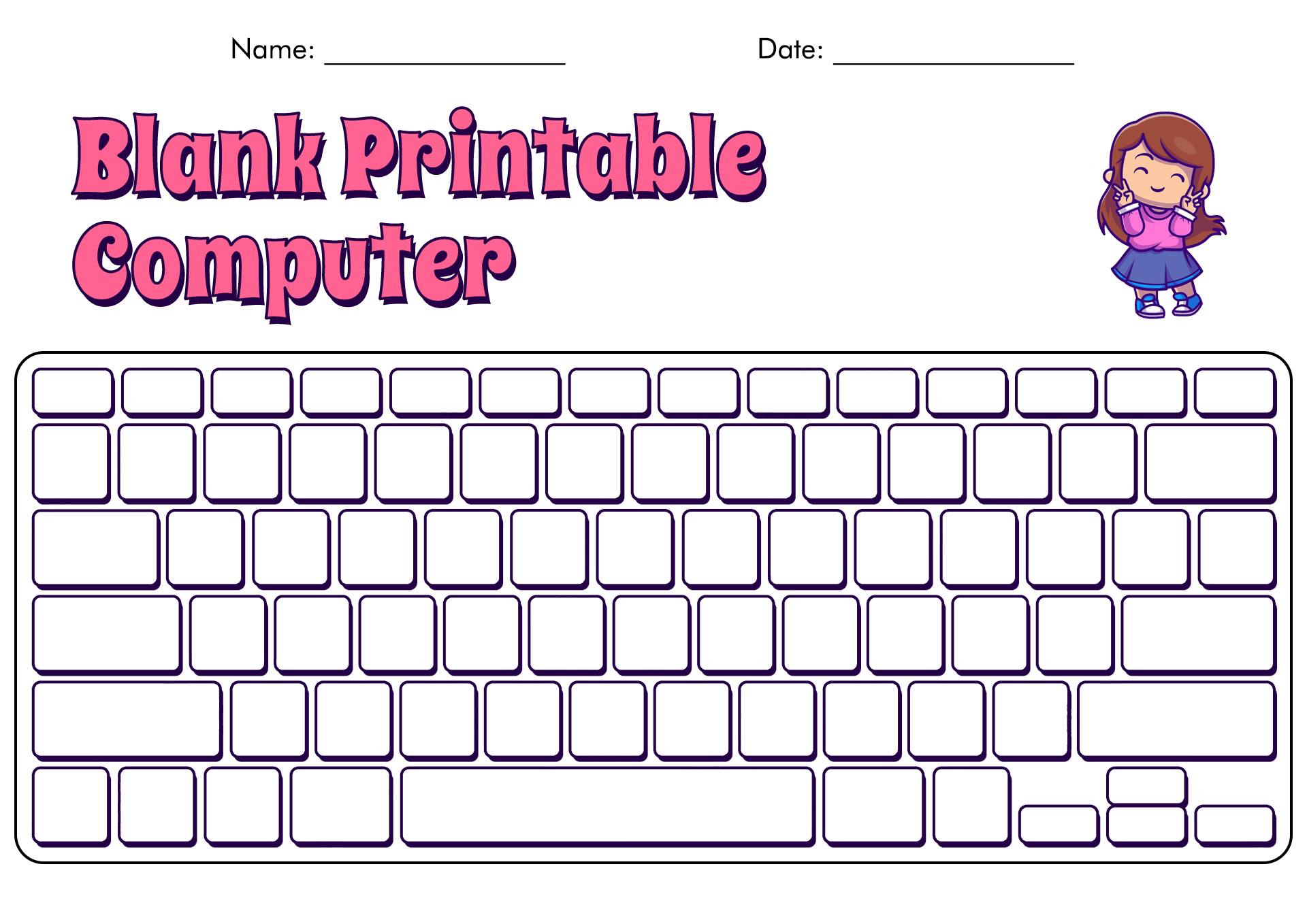 Free Printable Blank Computer Keyboard Sheets