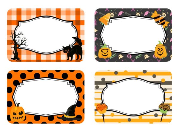 Blank Halloween Food Labels Black Printable