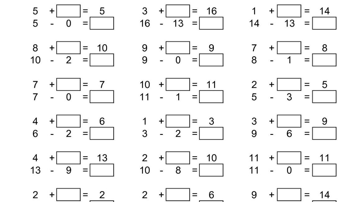 17 Fill In The Blank 1st Grade Math Worksheets Free PDF At Worksheeto