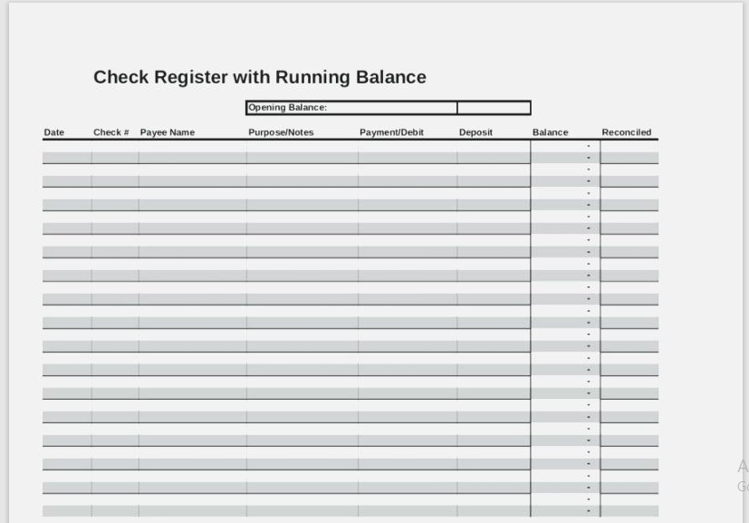 17 Printable Check Register Template Download FREE PDF Templates Art