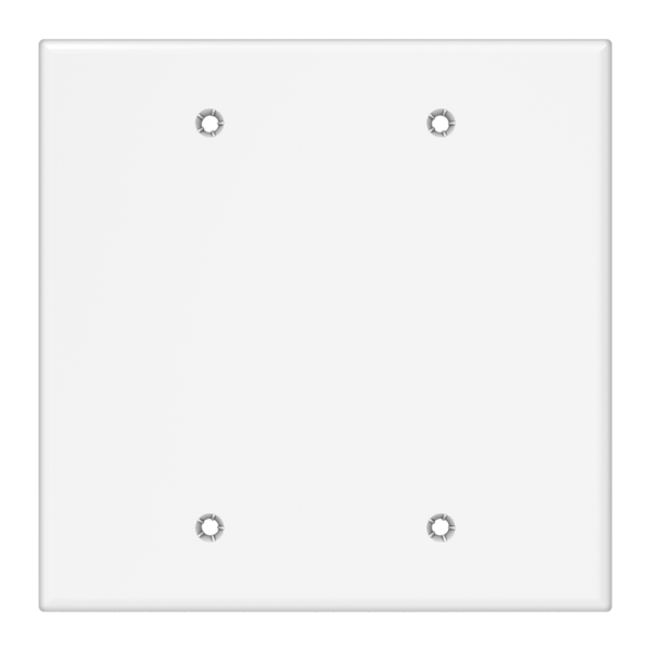 2 Gang Blank Wall Plate Standard Size Polycarbonate Thermoplastic 