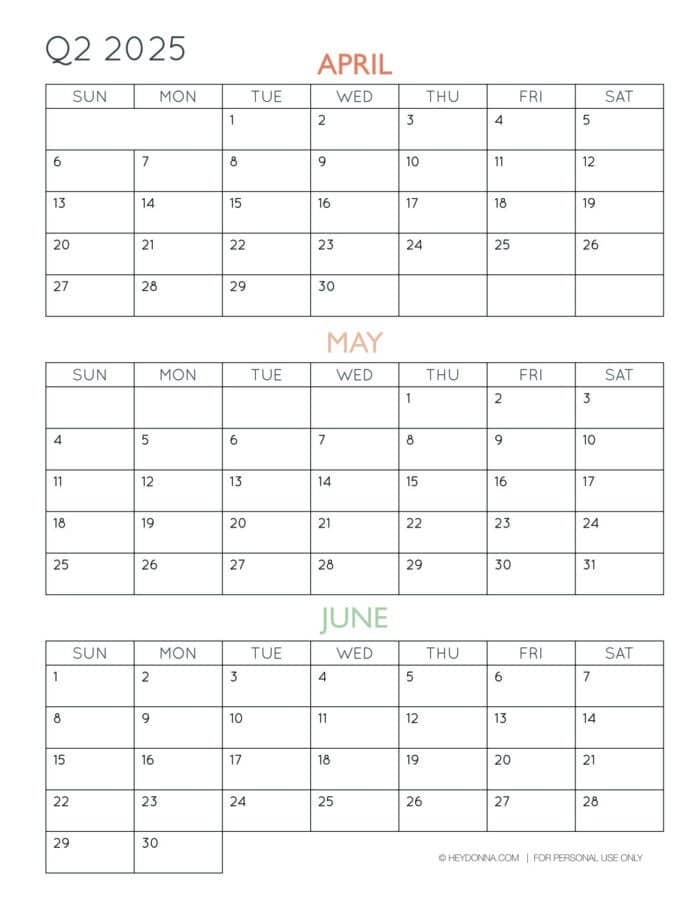 2025 3 Month Quarterly Calendar Printables FREE Hey Donna 2025 3 Month Quarterly Calendar Printables FREE Hey Donna