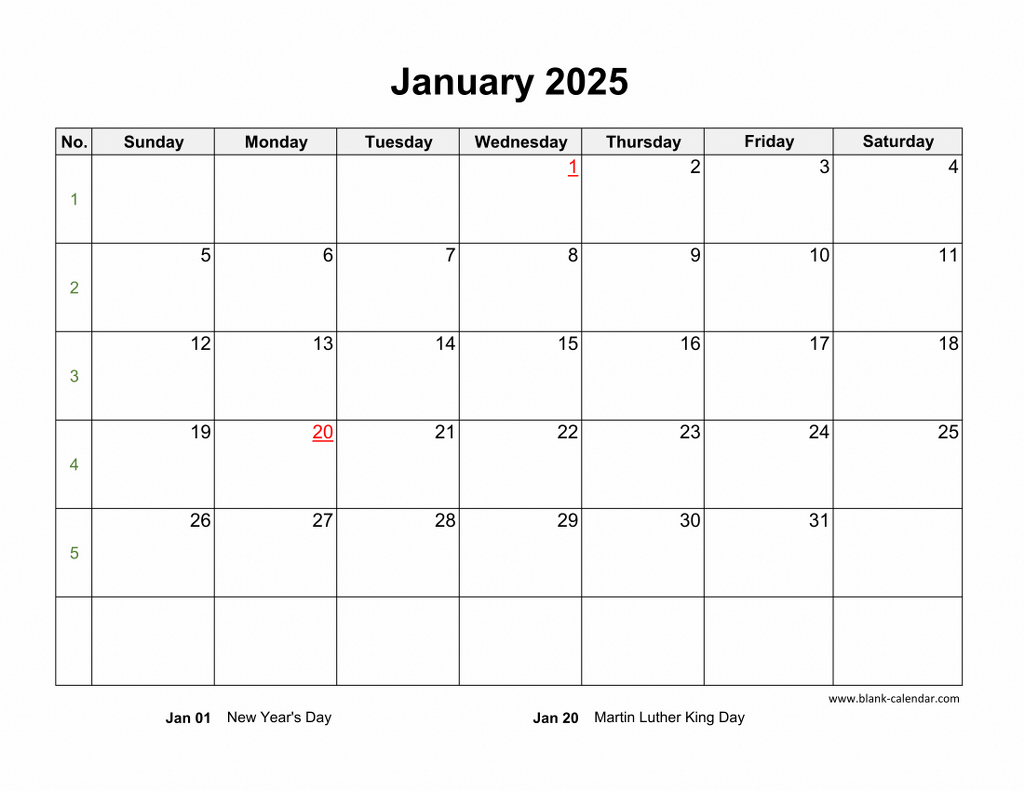 2025 Blank Calendar January 1 Amanda J Stratton 2025 Blank Calendar January 1 Amanda J Stratton