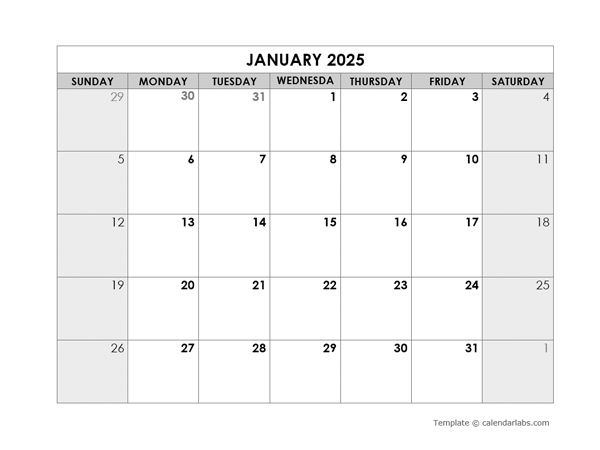 2025 Blank Monthly Calendar Free Printable Templates 2025 Blank Monthly Calendar Free Printable Templates