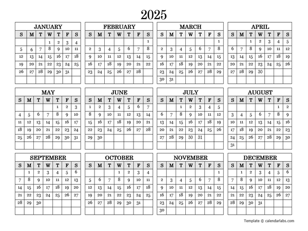 2025 Blank Yearly Calendar Landscape Free Printable Templates 2025 Blank Yearly Calendar Landscape Free Printable Templates