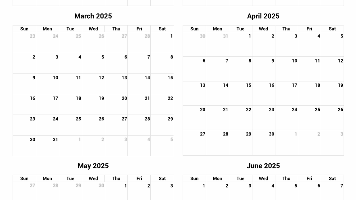 2025 Calendar January Through May And June Calendar Freja S Mortensen