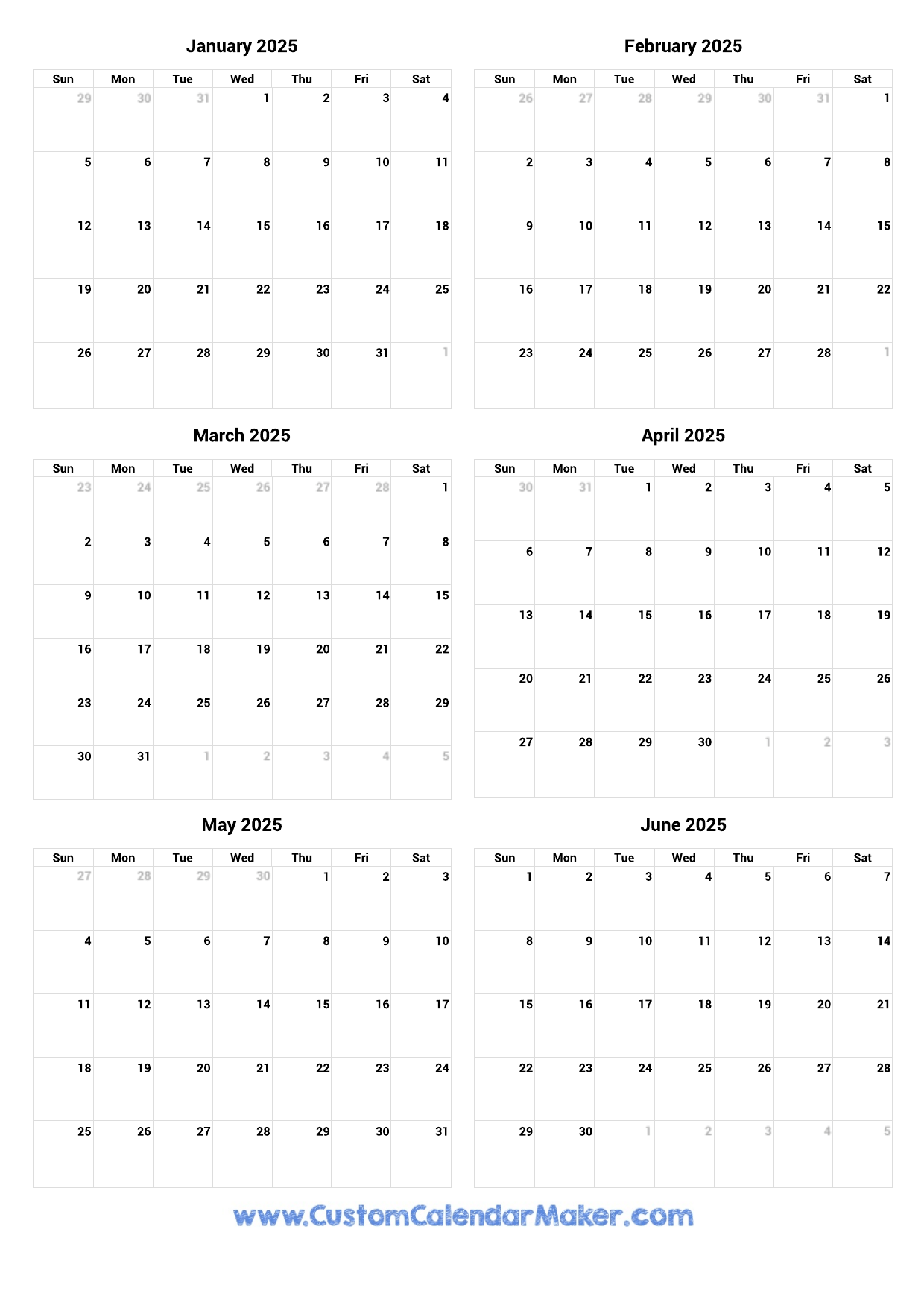 2025 Calendar January Through May And June Calendar Freja S Mortensen