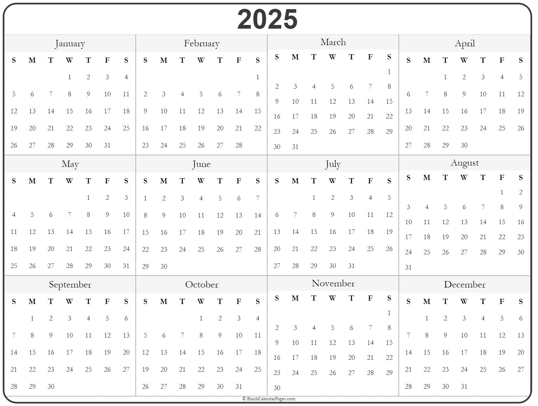 2025 Calendar Printable Clara S Christiansen