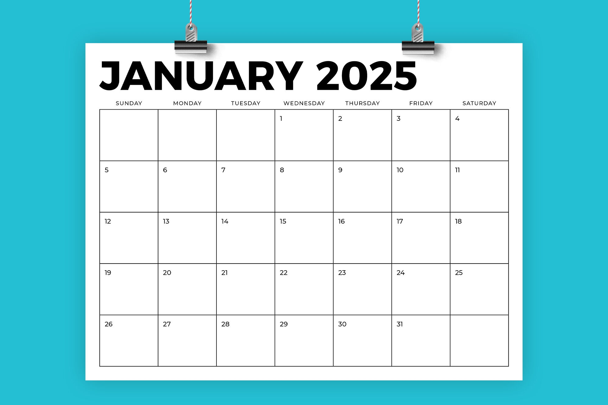 2025 Calendar Printable