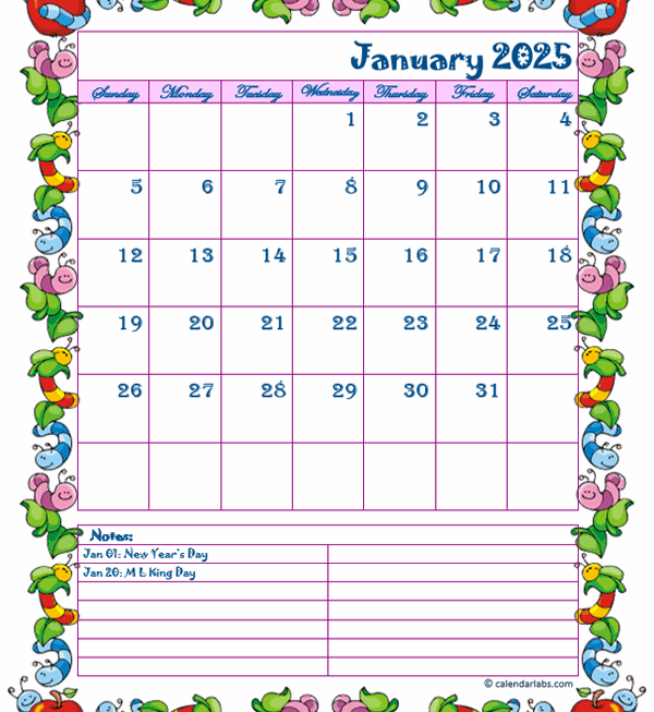 2025 Cute Calendar Template Savannah Royston