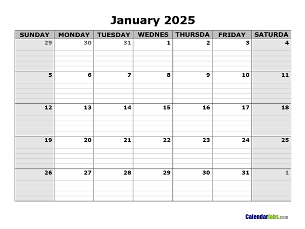 2025 Free Blank Calendar Free Printable Templates