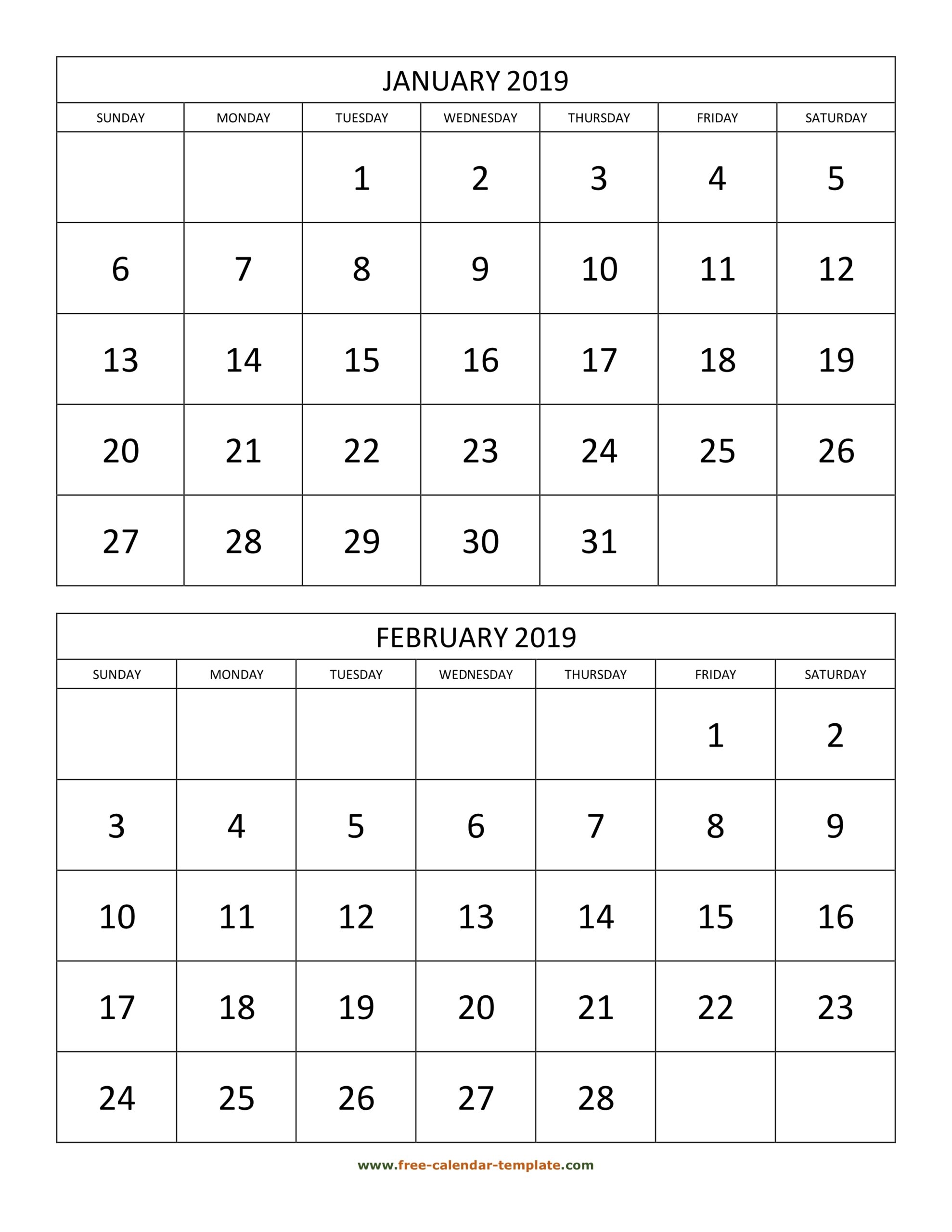 2025 Monthly Calendar To Print 2 Months On A Page Print Assessment 