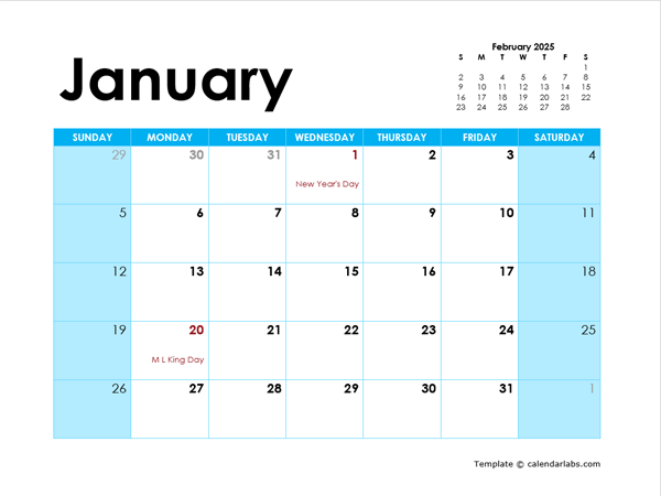 2025 PDF Calendar Blank Month Free Printable Templates