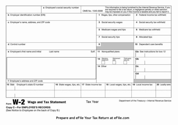Blank 2025 Irs Forms W2 Printable