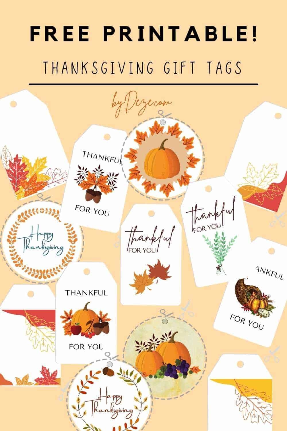 21 Festive Free THANKSGIVING Gift Tags Printable ByDeze 21 Festive Free THANKSGIVING Gift Tags Printable ByDeze