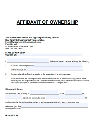 24 FREE Affidavit Of Ownership Samples To Download