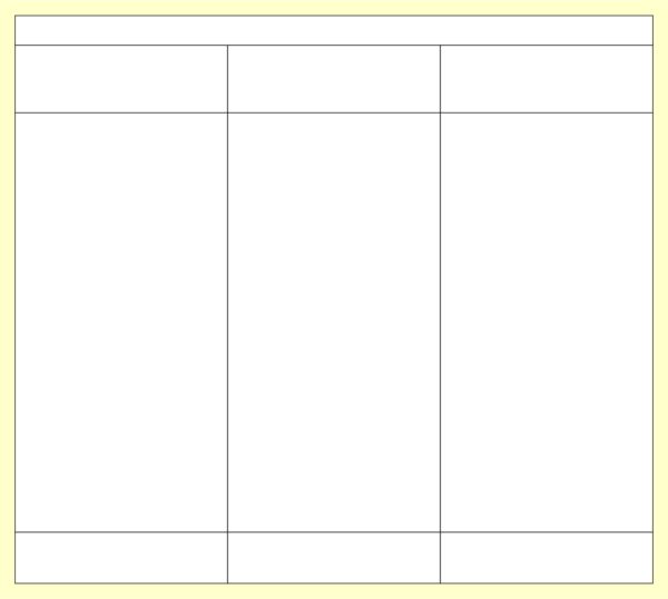 Printable Blank 3 Column Chart With Lines