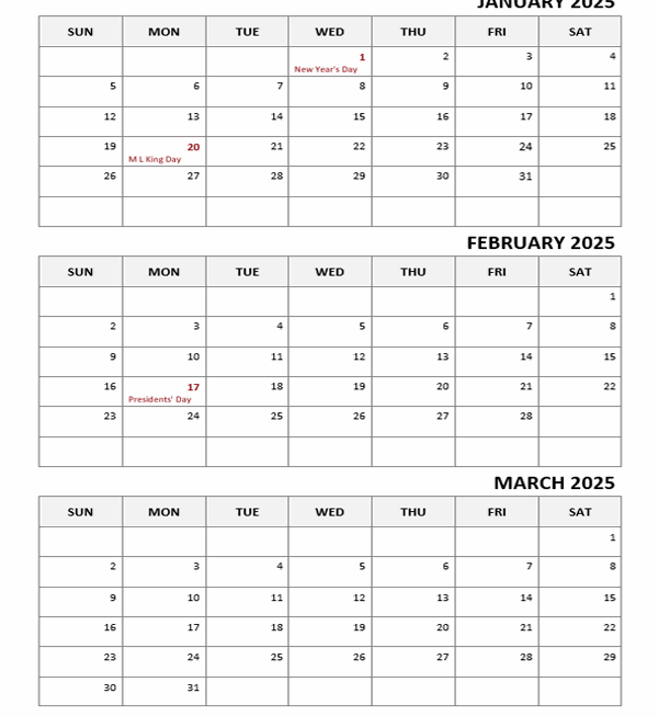 3 Month Calendar 2025 Printable June July August Savannah Rankine